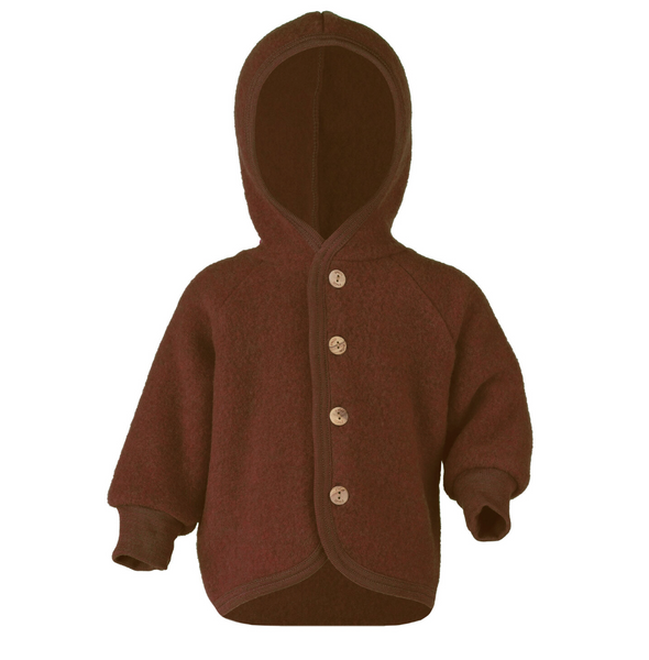Engel Baby 100% Wool Fleece Hooded Suit with Wooden Buttons