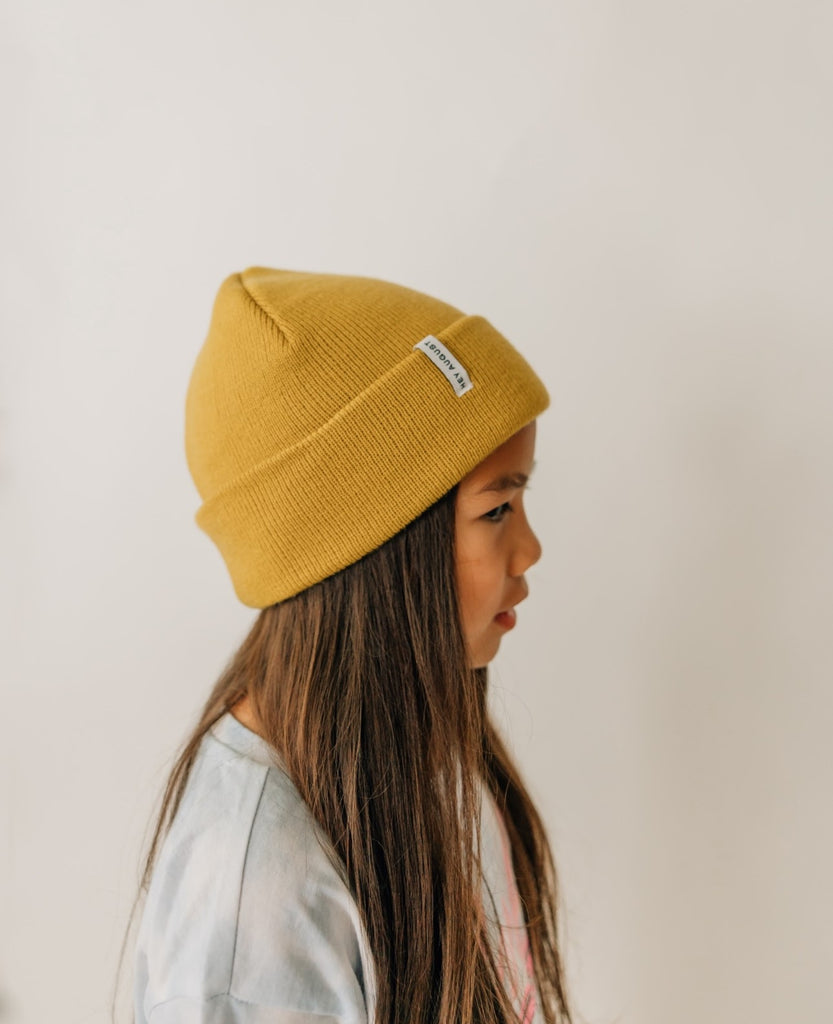 Hey August Co Knit Cuff Beanie in Ochre