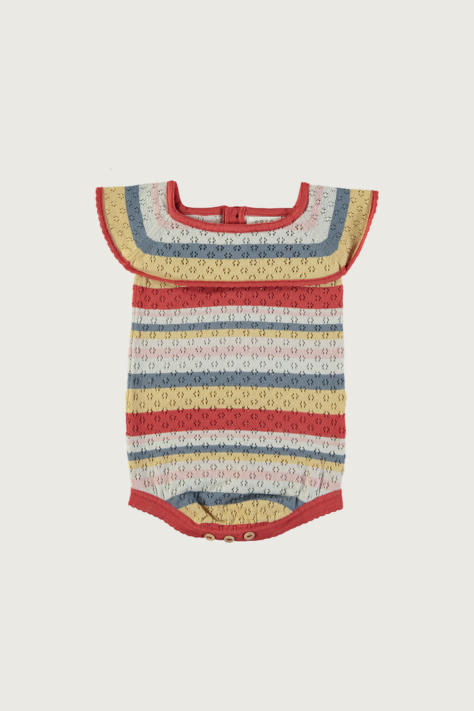 Coco Au Lait Openwork Stripes Romper