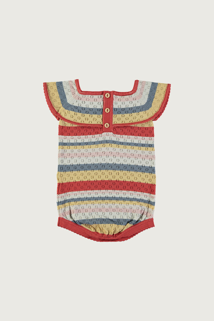 Coco Au Lait Openwork Stripes Romper