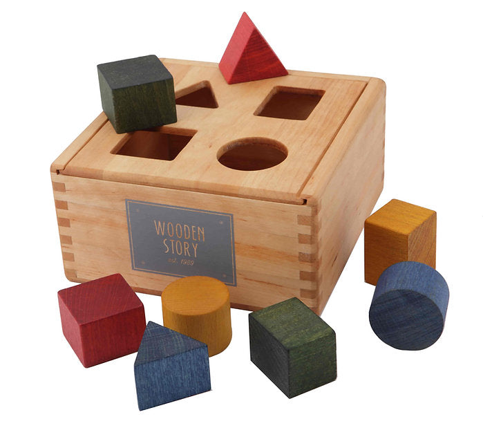 Wooden Story Wooden Rainbow Shape Sorter Box