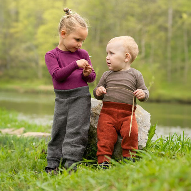 Engel Wool Fleece Baby Pants - Walnut