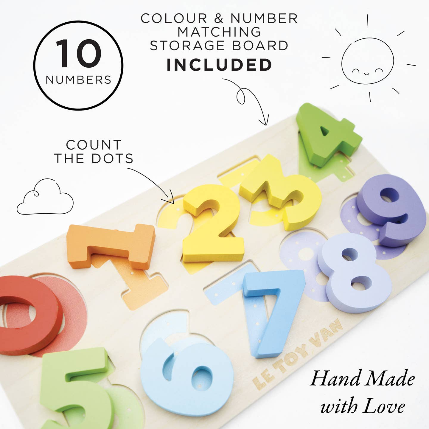 Le Toy Van Counting Wooden Numbers Shape Sorter