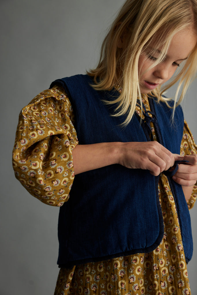 My Little Cozmo Sira Blockprint Floral Blouse