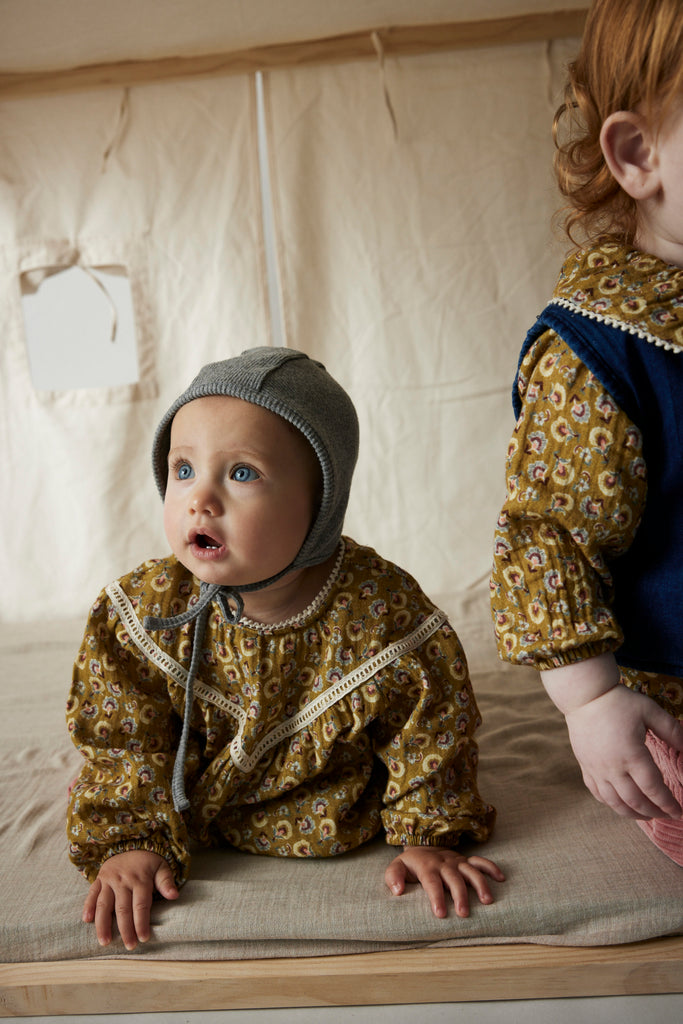 My Little Cozmo Sira Blockprint Floral Blouse