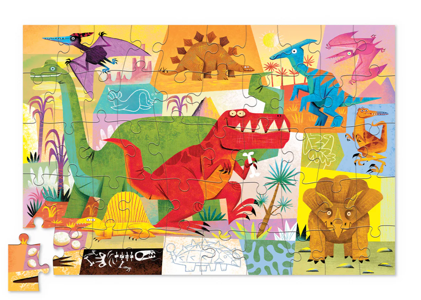 Crocodile Creek 50-Piece Tin Puzzle - Dino World