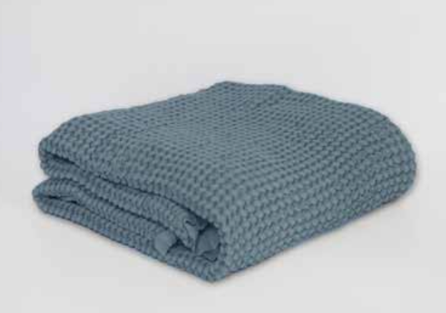 Mallino Waffle Blanket - Ocean