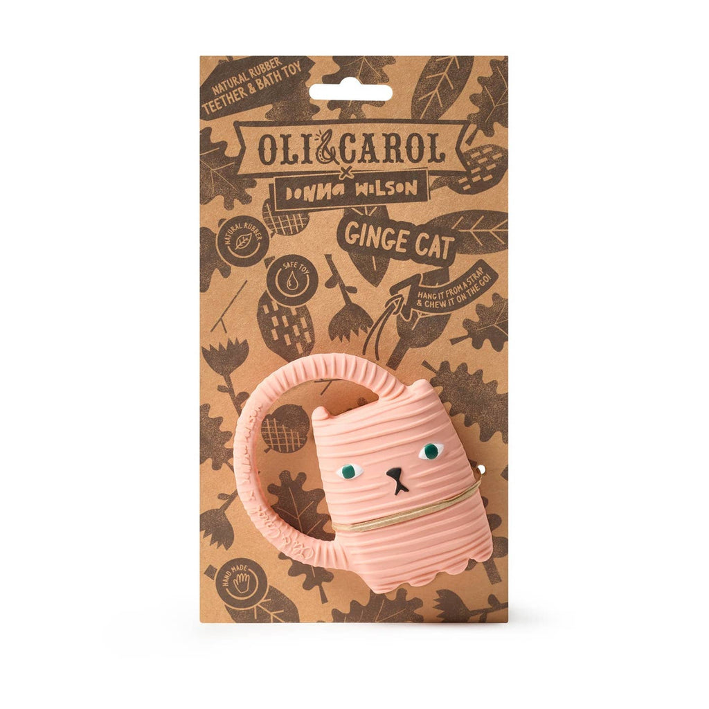 Oli & Carol Natural Rubber Teether - Ginge Cat