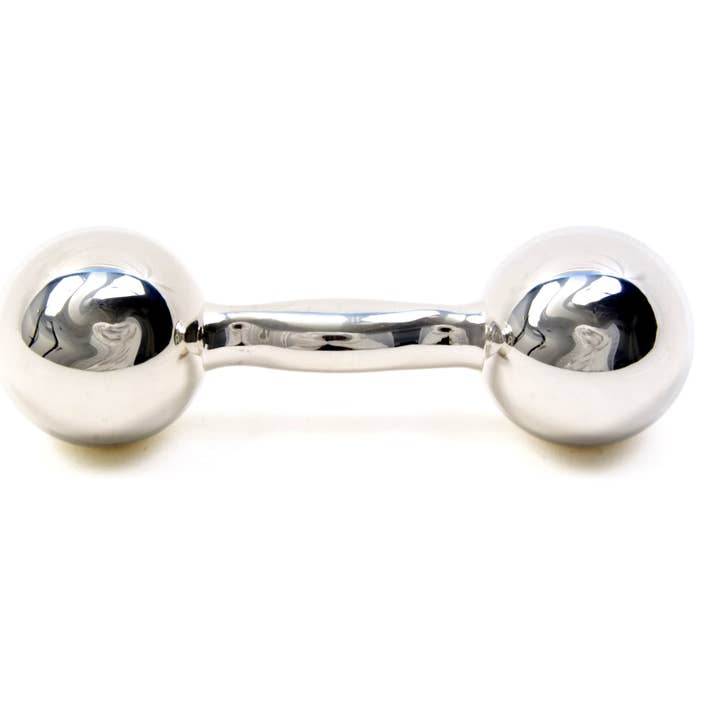 Areaware Silver Harmony Barbell Rattle - Barbell