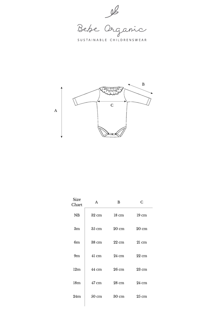 Bebe Organic Colette Collar Onesie- Edelweiss