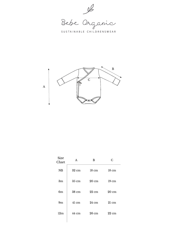 Bebe Organic Colette Wrap Onesie-Edelweiss