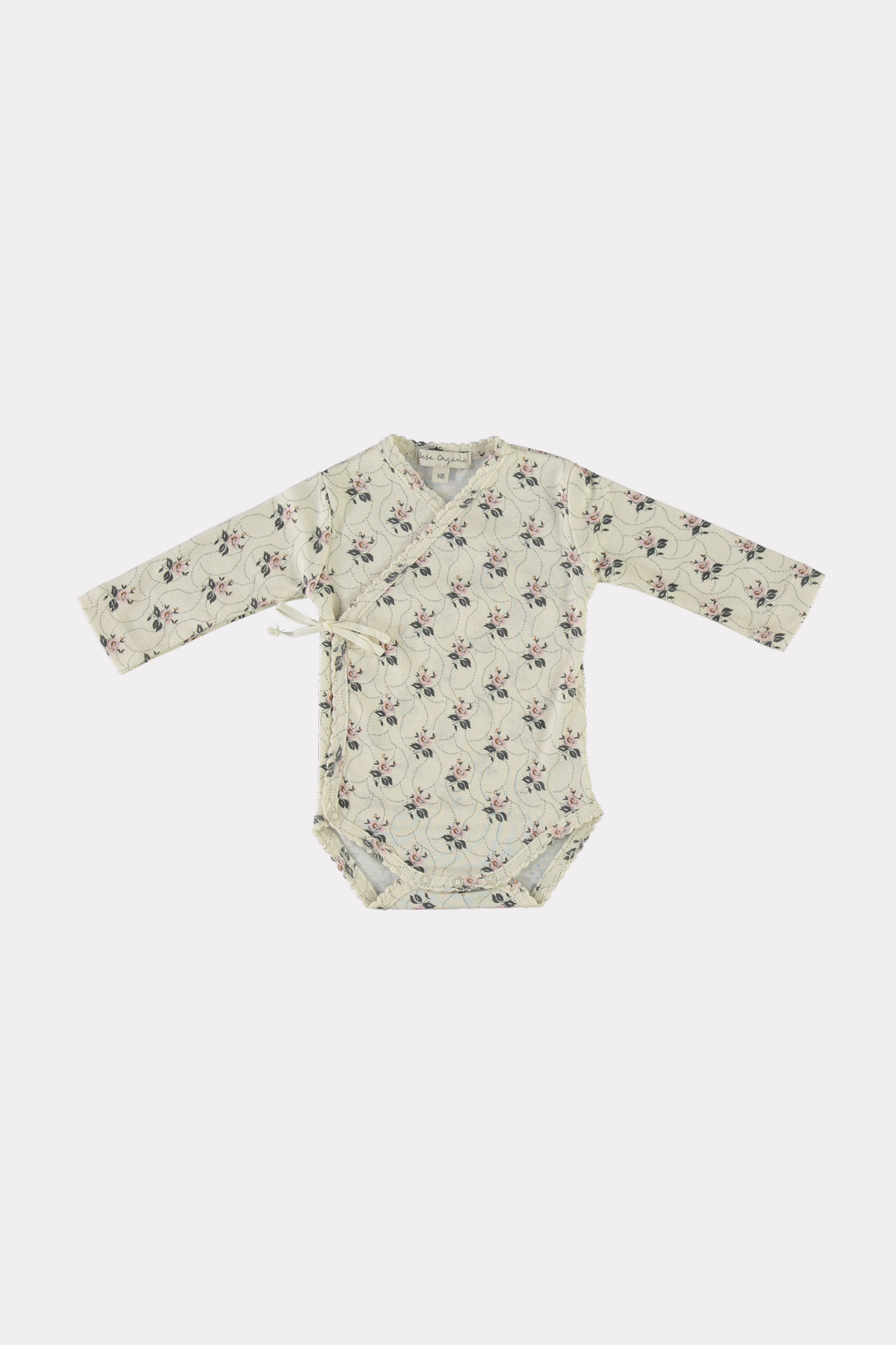 Bebe Organic Colette Wrap Onesie-Edelweiss