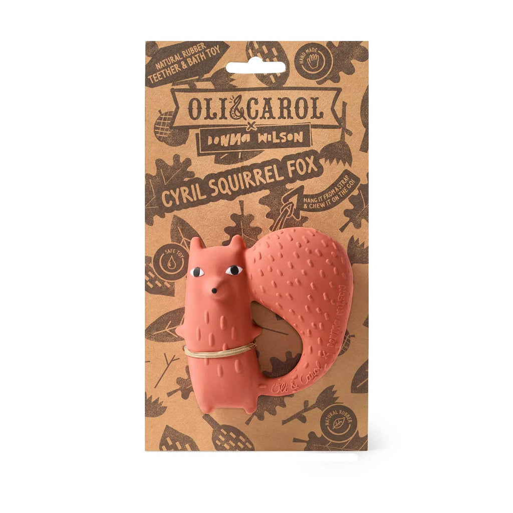 Oli & Carol Natural Rubber Teether - Cyril Squirrel Fox