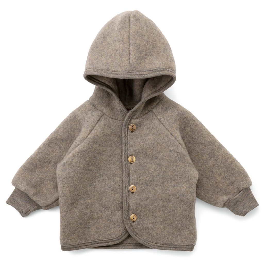 Engel Hooded Jacket with Wooden Buttons - Walnut