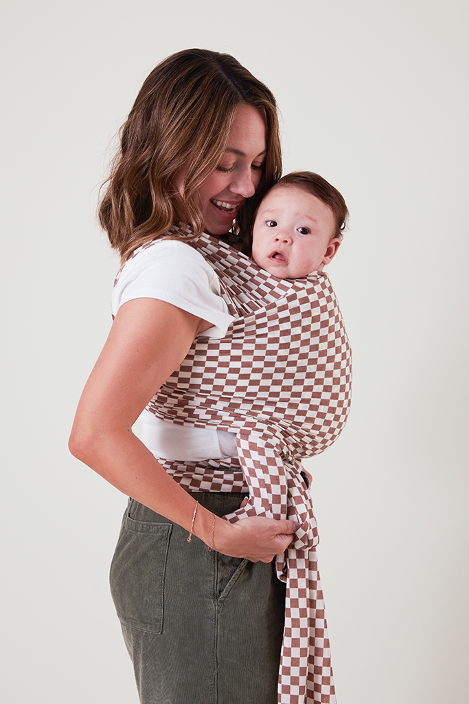 Solly Baby Wrap - Mocha Chequer