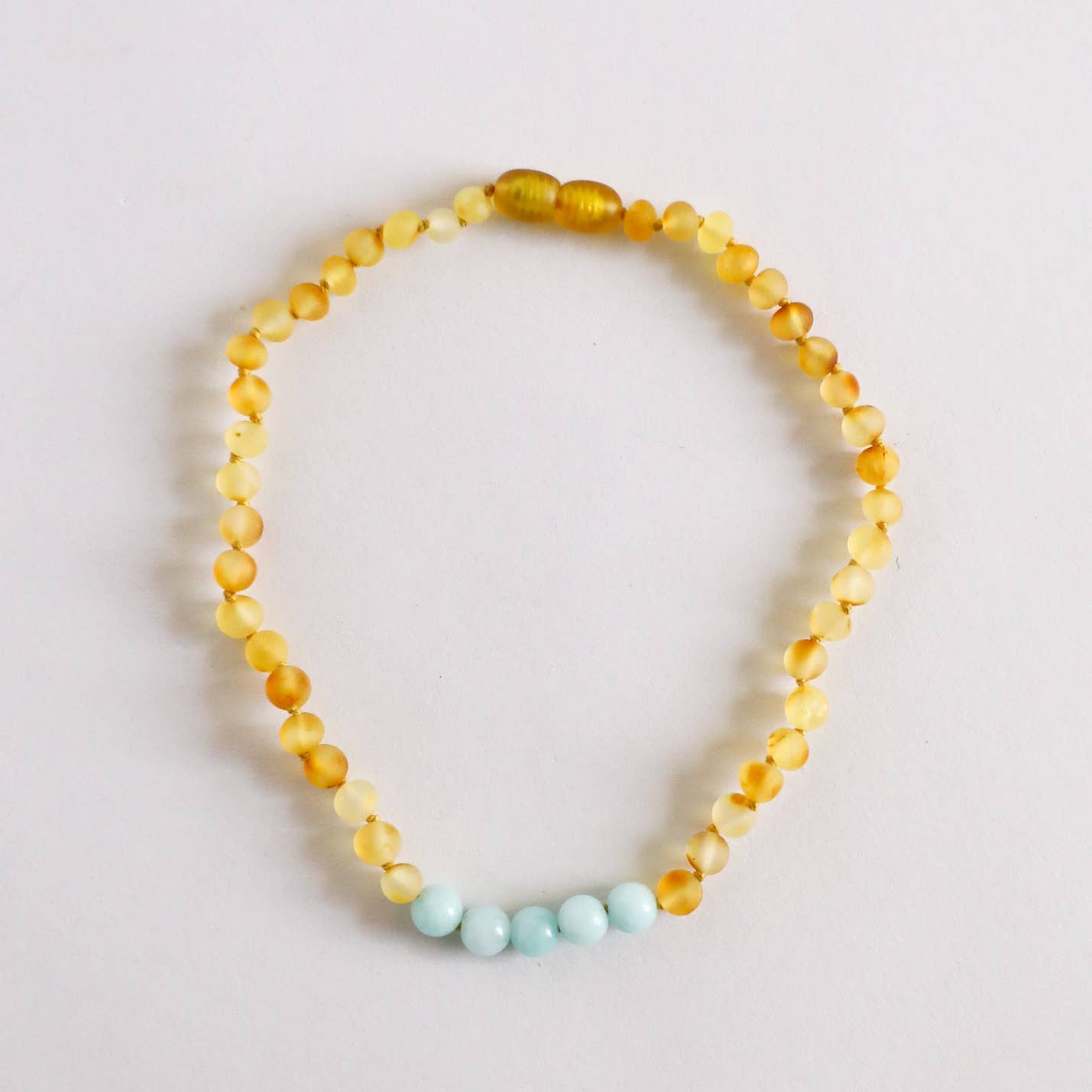 CanyonLeaf Raw Honey Amber + Raw Amazonite Necklace